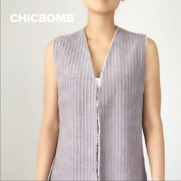 CORDUROY LONG VEST WITH SHEARLING SHERPA LINED- CORDUROY - Picture 9 of 14